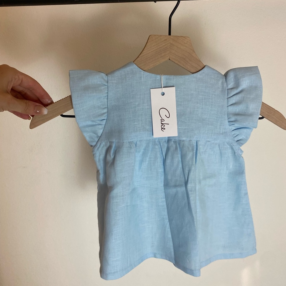 New Blue linen blouse, high quality. - Picture 2 of 2